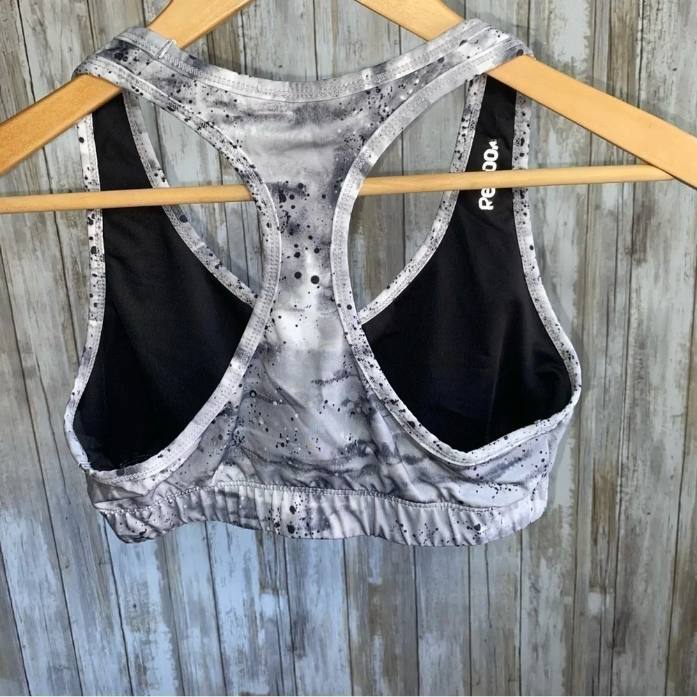 Reebok Gray Splatter Workout Bra - Picture 3 of 4